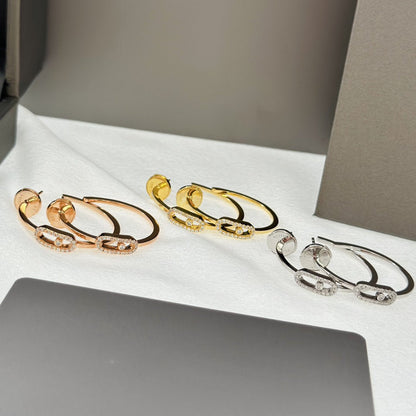 [GALE]CREOLES MOVE UNO PM DIAMOND EARRINGS