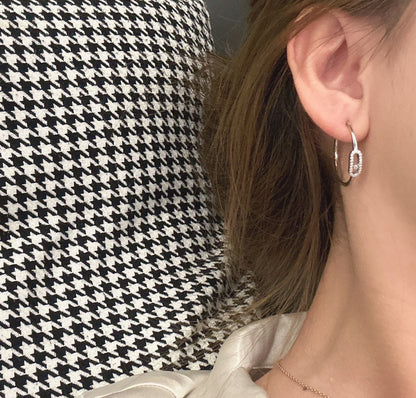 [GALE]CREOLES MOVE UNO PM DIAMOND EARRINGS