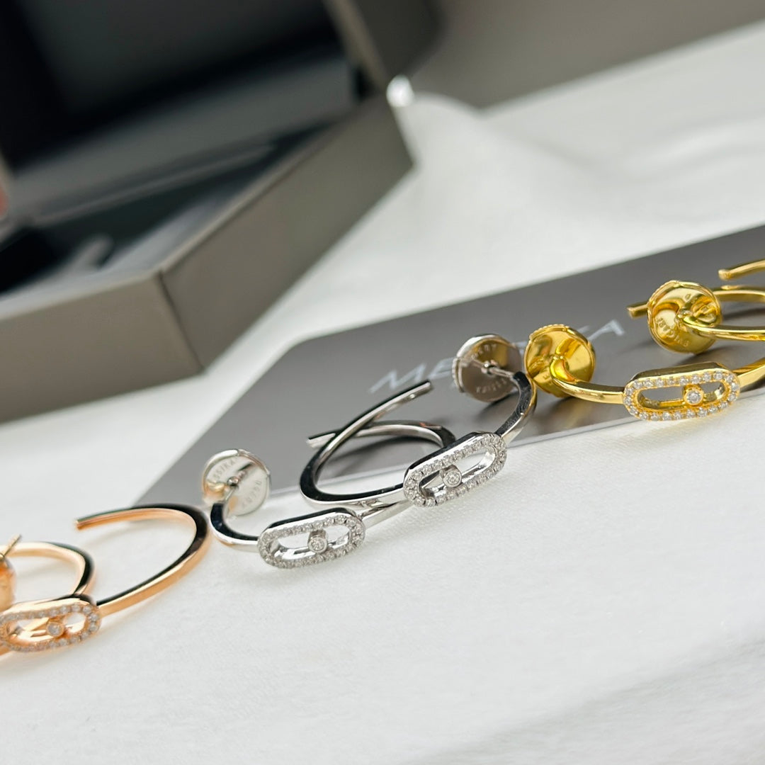 [GALE]CREOLES MOVE UNO PM DIAMOND EARRINGS
