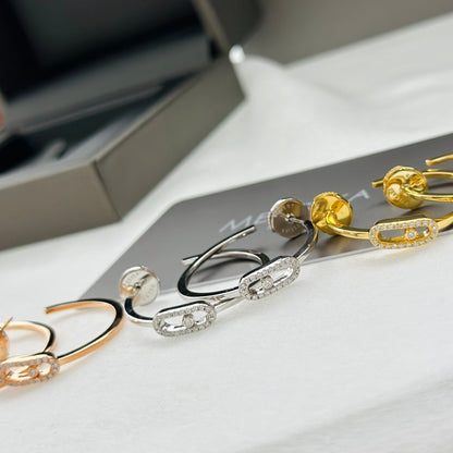 [GALE]CREOLES MOVE UNO PM DIAMOND EARRINGS