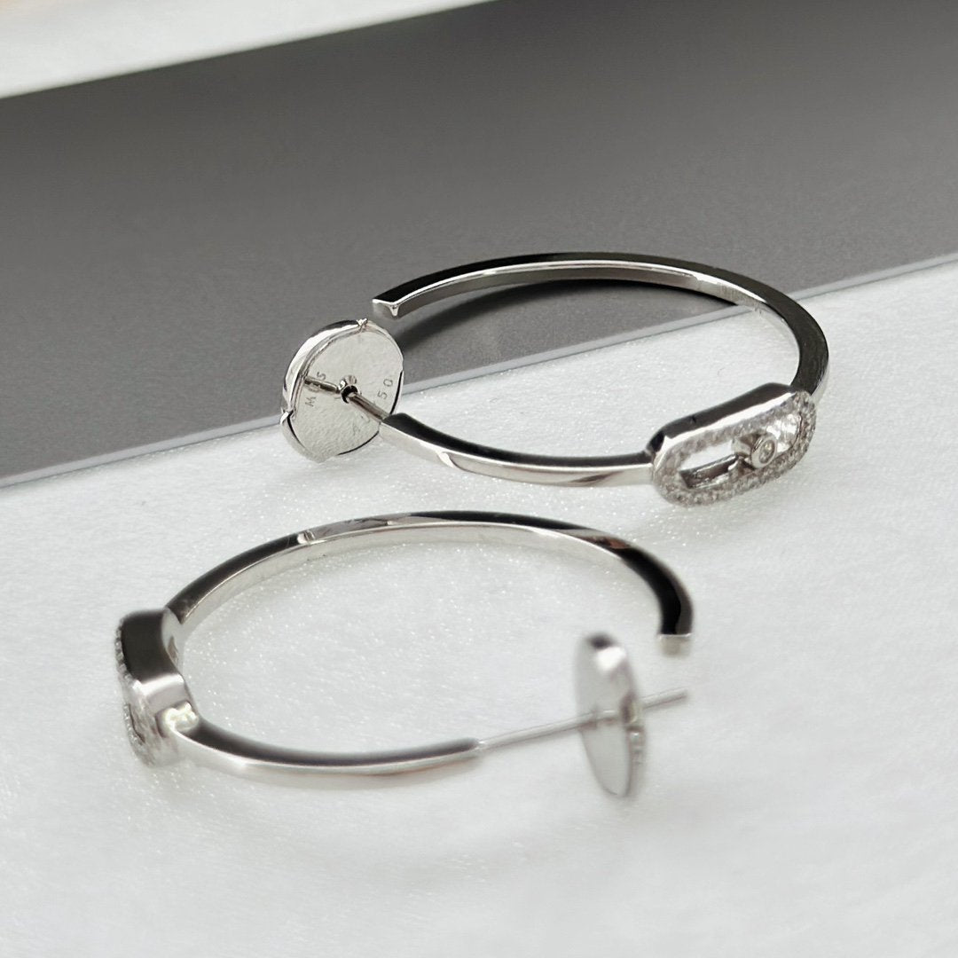 [GALE]CREOLES MOVE UNO PM DIAMOND EARRINGS
