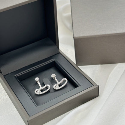 [GALE]MOVE UNO SILVER DIAMOND EARRINGS