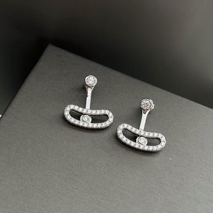 [GALE]MOVE UNO SILVER DIAMOND EARRINGS