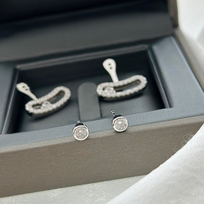 [GALE]MOVE UNO SILVER DIAMOND EARRINGS