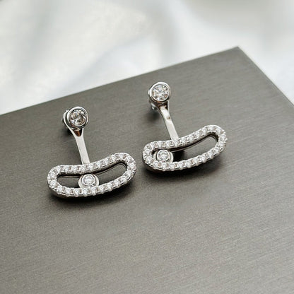 [GALE]MOVE UNO SILVER DIAMOND EARRINGS
