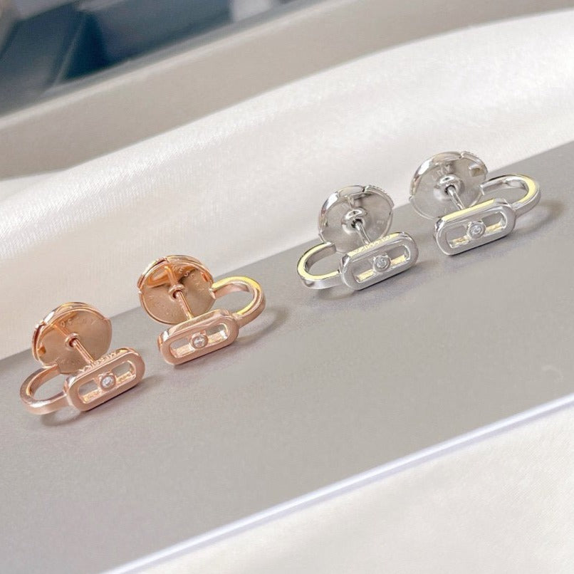 [GALE]CREOLES MOVE UNO MINI 1 DIAMOND EARRINGS