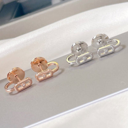 [GALE]CREOLES MOVE UNO MINI 1 DIAMOND EARRINGS