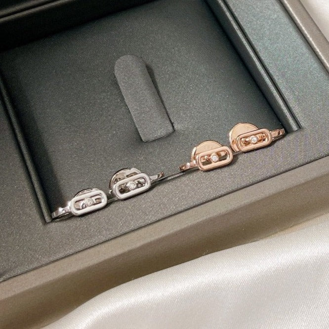 [GALE]CREOLES MOVE UNO MINI 1 DIAMOND EARRINGS