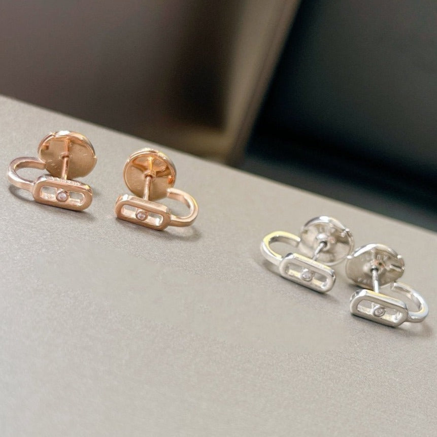 [GALE]CREOLES MOVE UNO MINI 1 DIAMOND EARRINGS