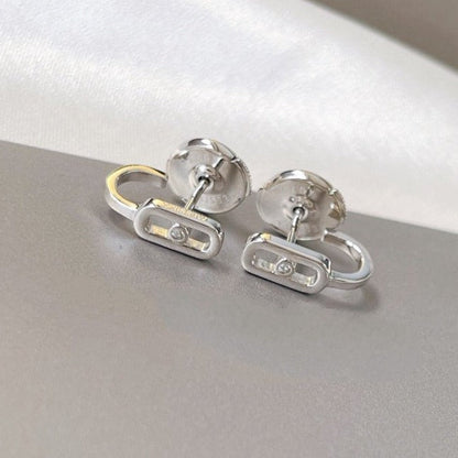 [GALE]CREOLES MOVE UNO MINI 1 DIAMOND EARRINGS