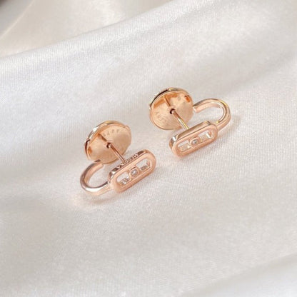 [GALE]CREOLES MOVE UNO MINI 1 DIAMOND EARRINGS