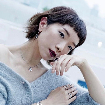 [GALE]LUCKY MOVE ARROW PINK GOLD DIAMOND EARRINGS