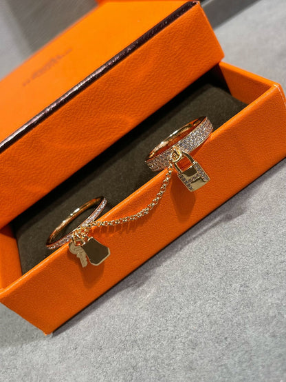[GALE]HM KELLY CLOCHETTE DOUBLE RING IN  WITH DIAMONDS
