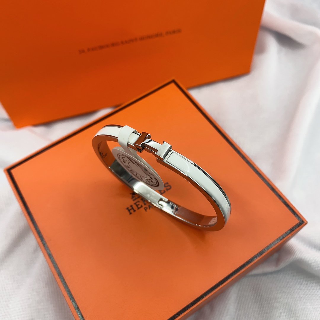 [GALE]CLASSIC HM CLIC WHITE 8MM ENAMEL BRACELET