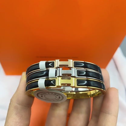[GALE]CLASSIC HM CLIC BLACK 8MM ENAMEL BRACELET