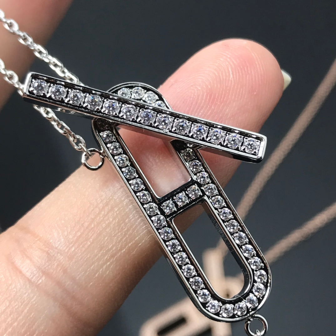 [GALE]HM NECKLACE PLATINUM ROSE GOLD DIAMOND
