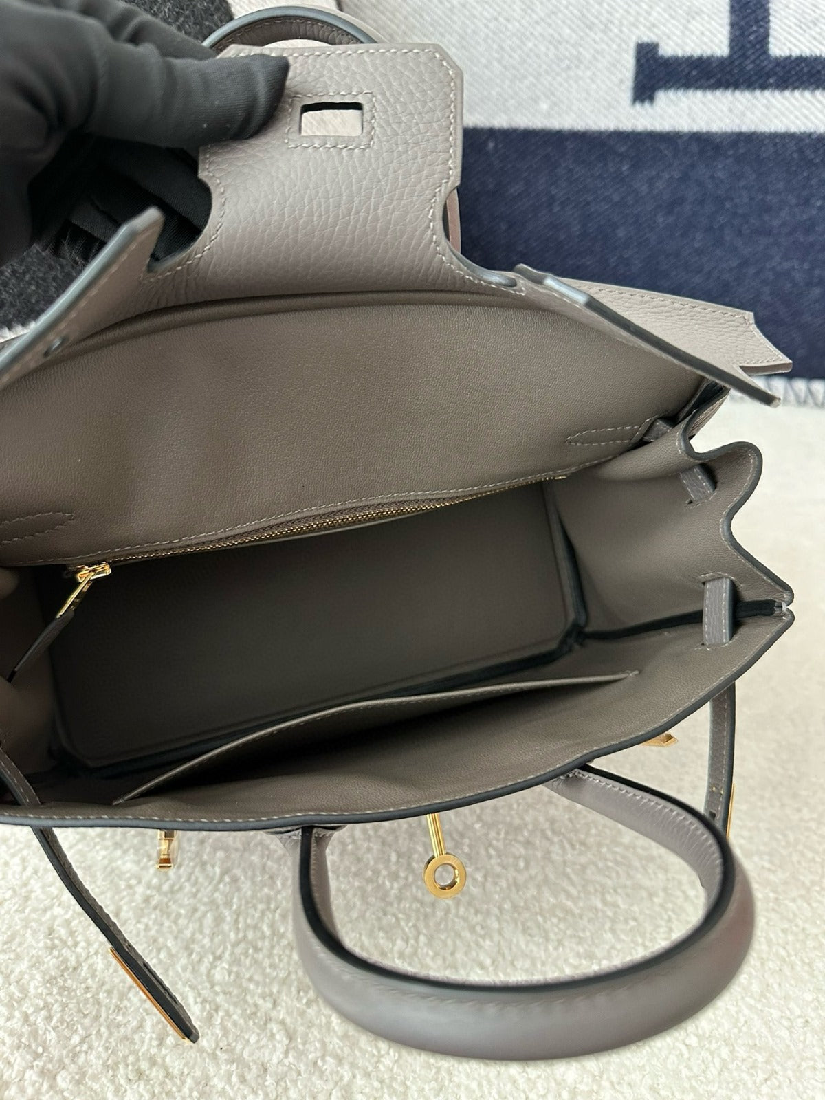 HM BIRKIN 25cm Gris Etain Togo Leather Gold Hardware