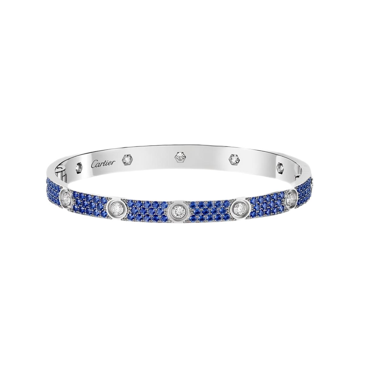 [GALE]2026 PAVE GEMSTONE LOVE BRACELET 6.1MM 10 DIAMONDS