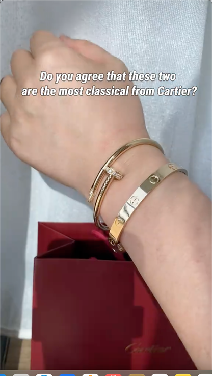 [GALE] LOVE Classic & JUSTE Diamond Bracelet Stack Set