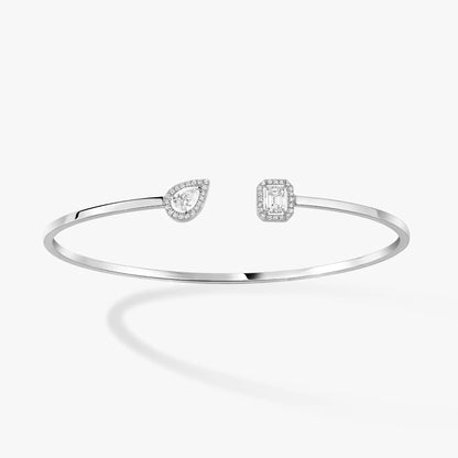 [GALE]JONC FLEX MY TWIN TOI & MOI SILVER DIAMOND BRACELET