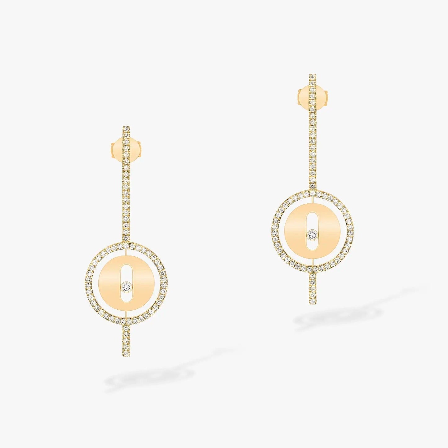 [GALE]LUCKY MOVE ARROW PINK GOLD DIAMOND EARRINGS