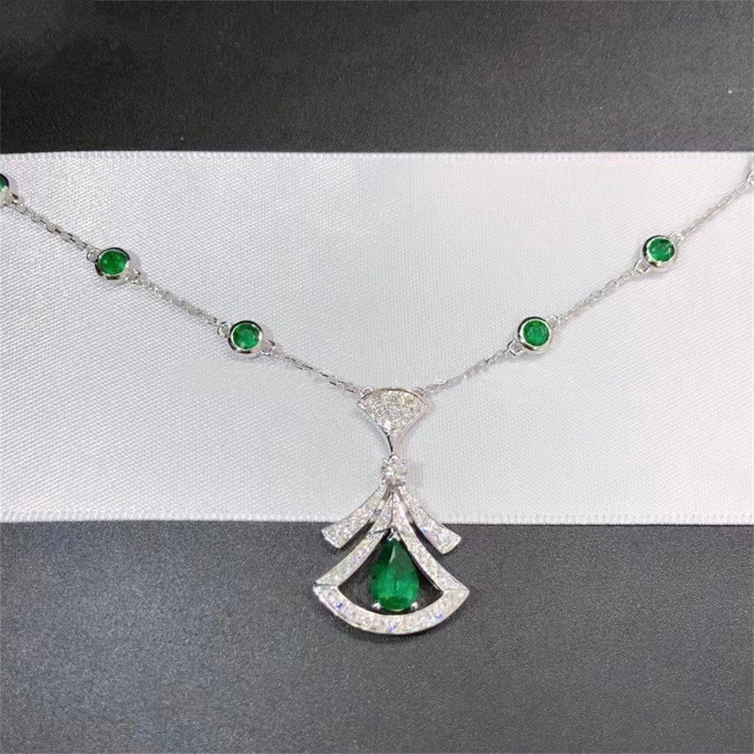 [GALE]DREAM NECKLACE MALACHITE DIAMOND SILVER