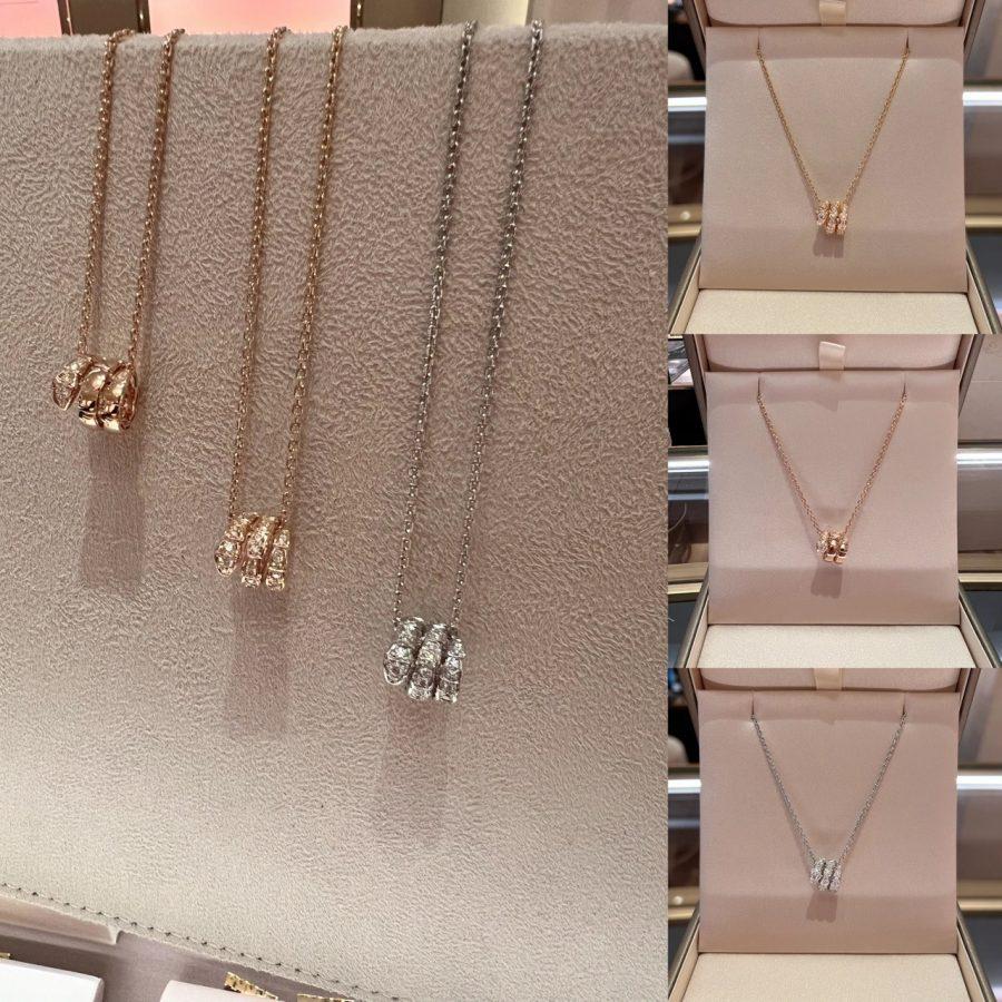 [GALE]SERPENTI  NECKLACE DOUBLE RING DIAMOND