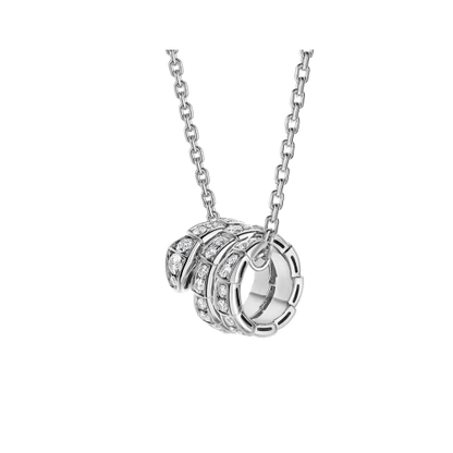 [GALE]SERPENTI  NECKLACE DOUBLE RING DIAMOND