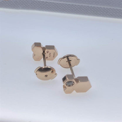[GALE]BEE LOVE PINK GOLD DIAMOND EARRINGS