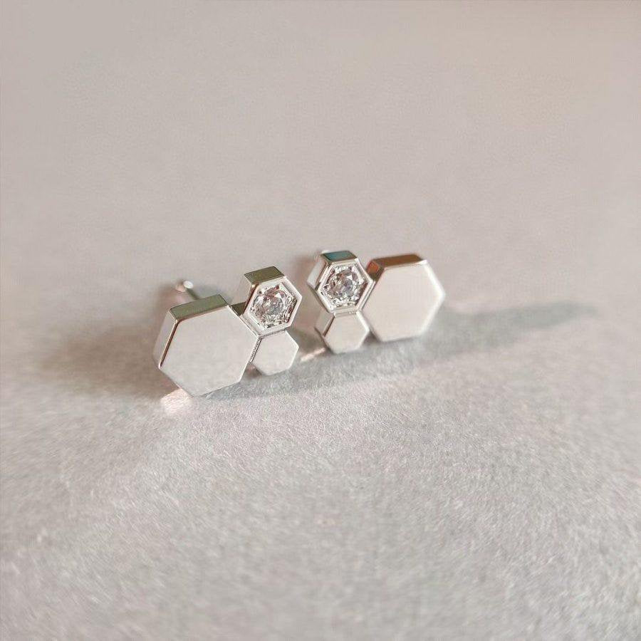 [GALE]BEE LOVE SILVER DIAMOND EARRINGS
