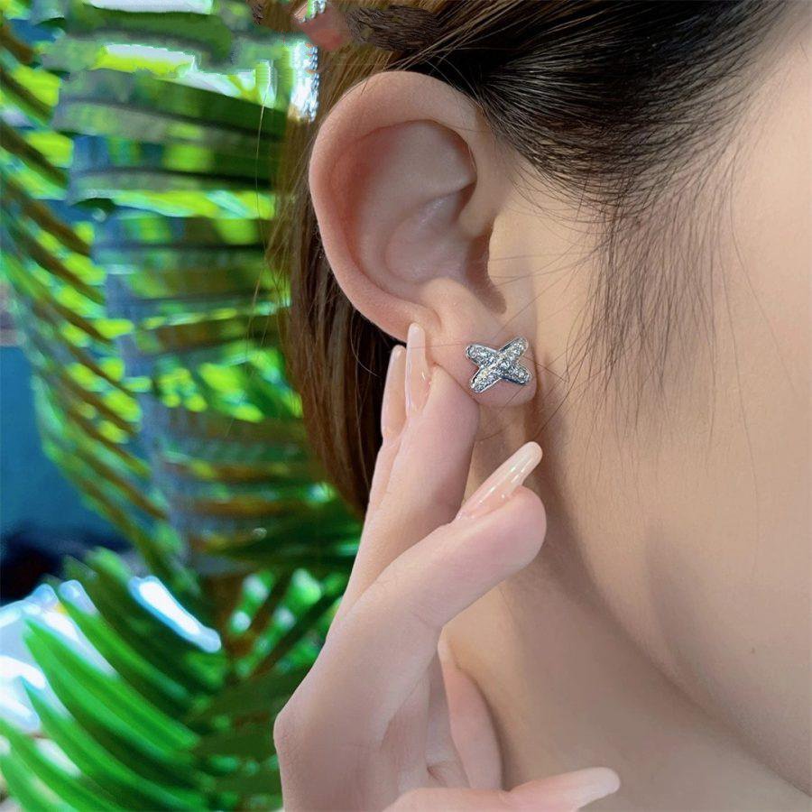[GALE]JEUX DE SILVER DIAMOND EARRINGS