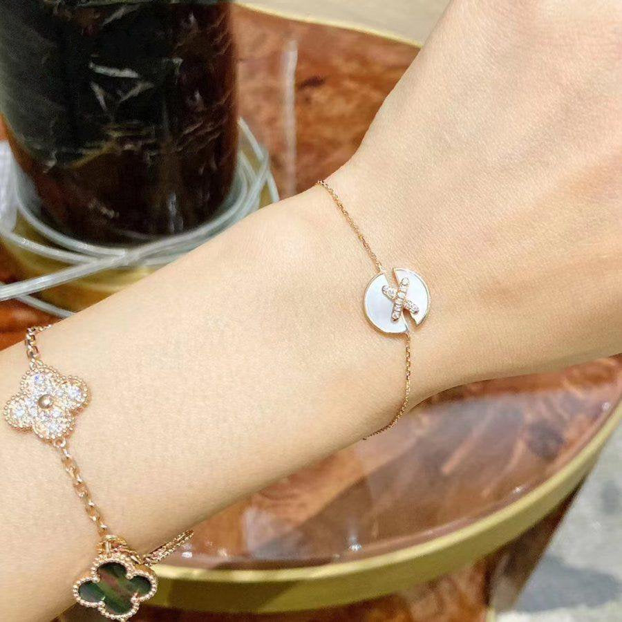 [GALE]JEUX DE BRACELET MOP PINK GOLD DIAMONDS