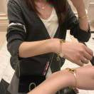 [GALE]Move Noa Rose Gold Pavé Diamond Bangle Bracelet