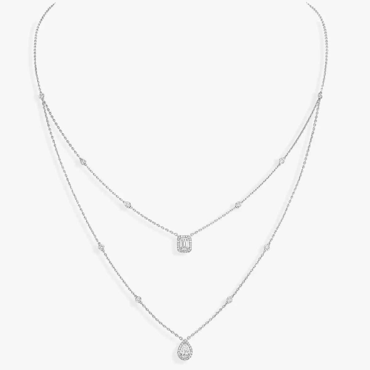 [GALE]Diamond Necklace My Twin 2 Rows