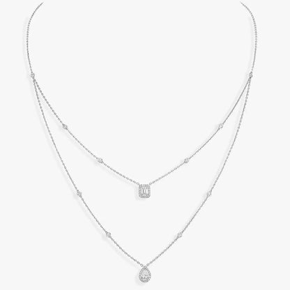 [GALE]Diamond Necklace My Twin 2 Rows