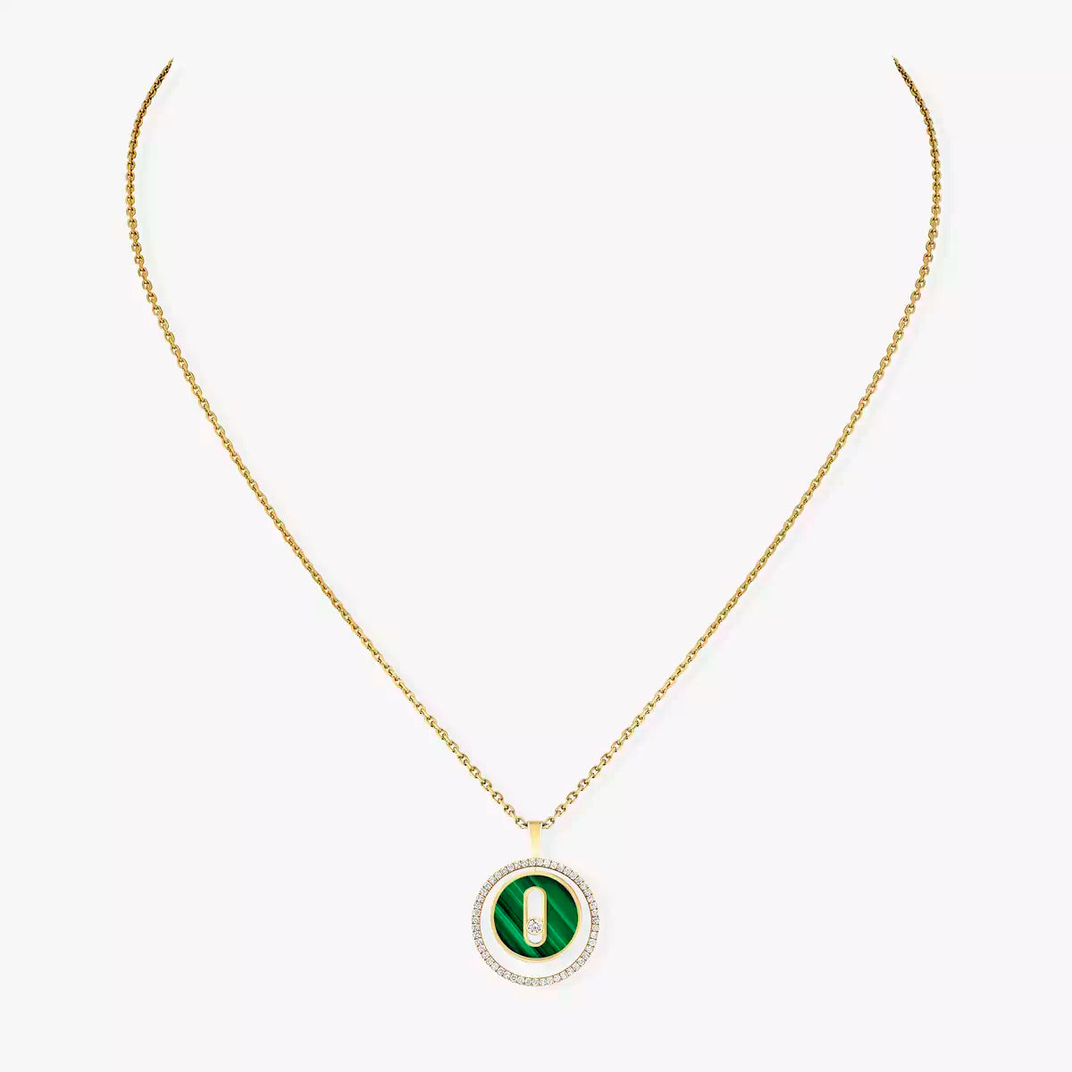 [GALE]Lucky Move Diamond Necklace in Rose Gold and White Mother-of-Pearl