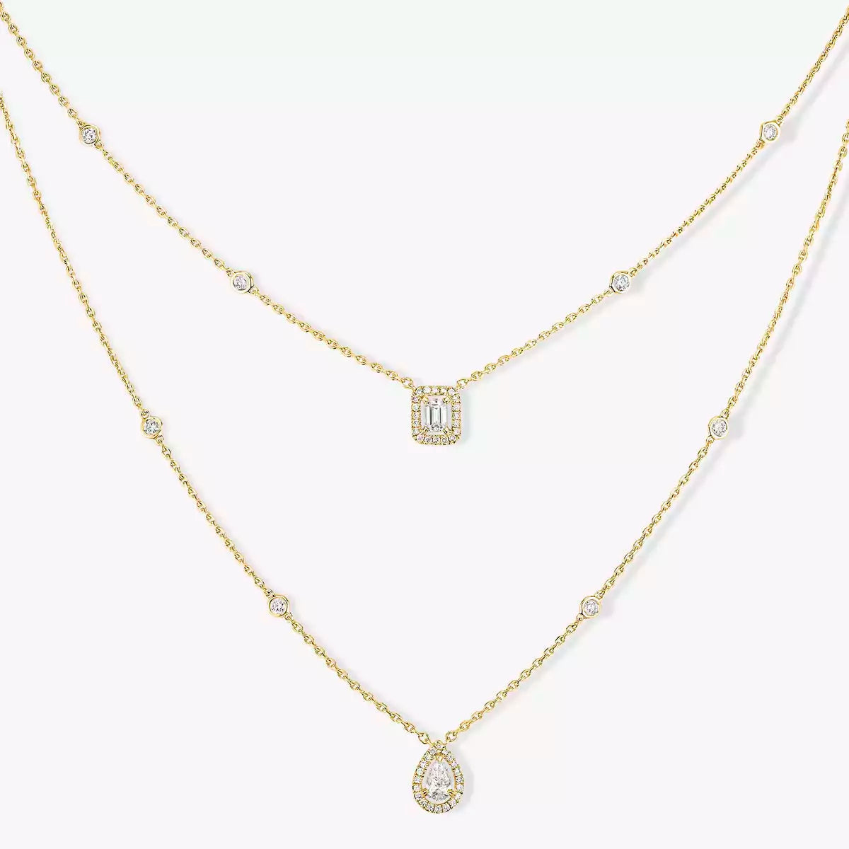 [GALE]Diamond Necklace My Twin 2 Rows