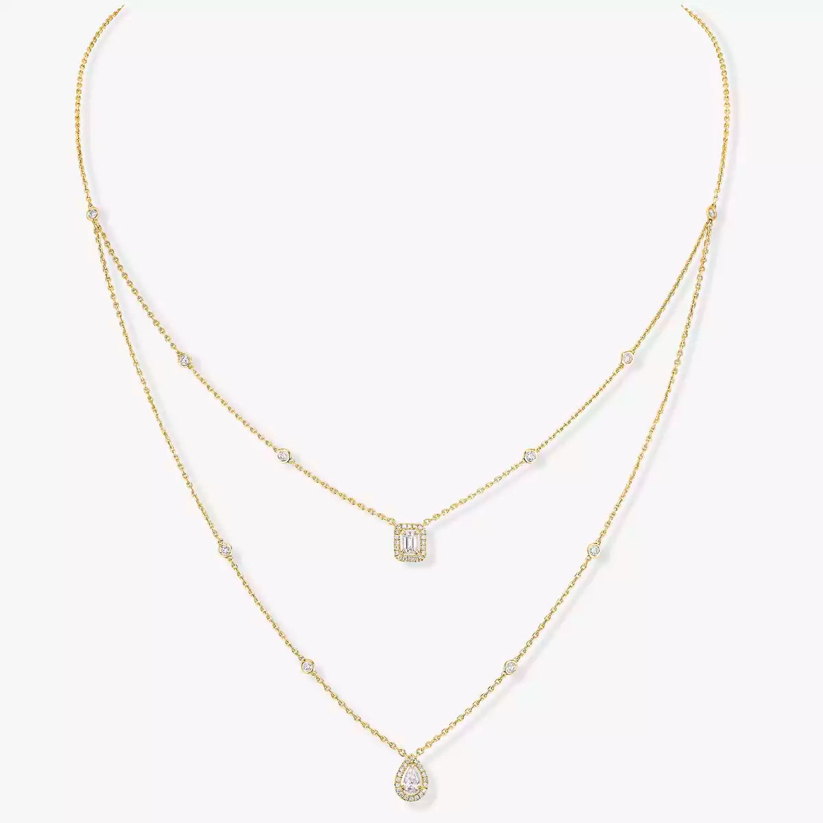 [GALE]Diamond Necklace My Twin 2 Rows