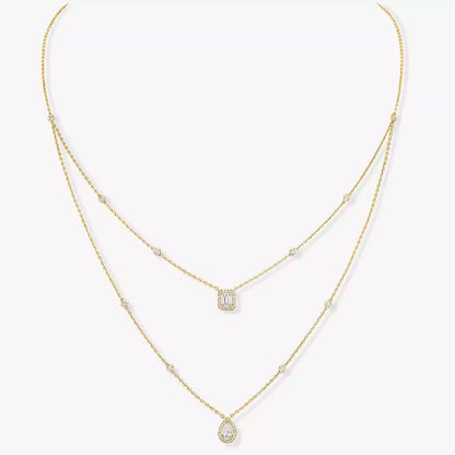 [GALE]Diamond Necklace My Twin 2 Rows