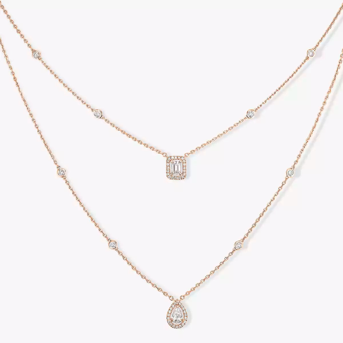 [GALE]Diamond Necklace My Twin 2 Rows