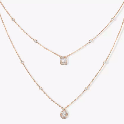 [GALE]Diamond Necklace My Twin 2 Rows