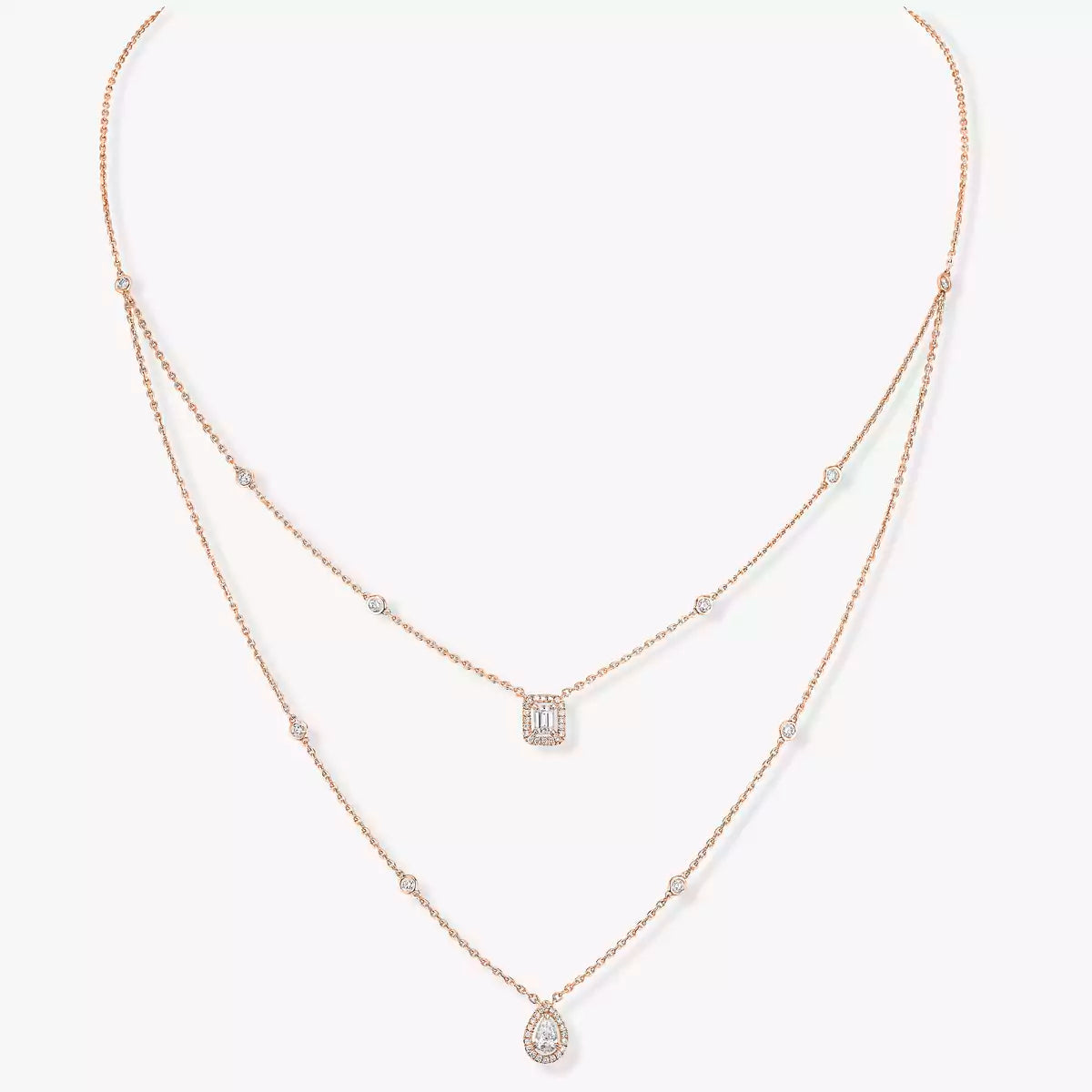 [GALE]Diamond Necklace My Twin 2 Rows