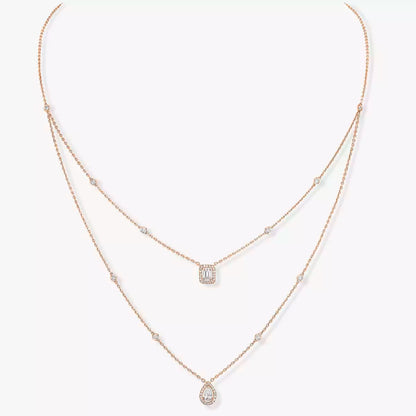 [GALE]Diamond Necklace My Twin 2 Rows