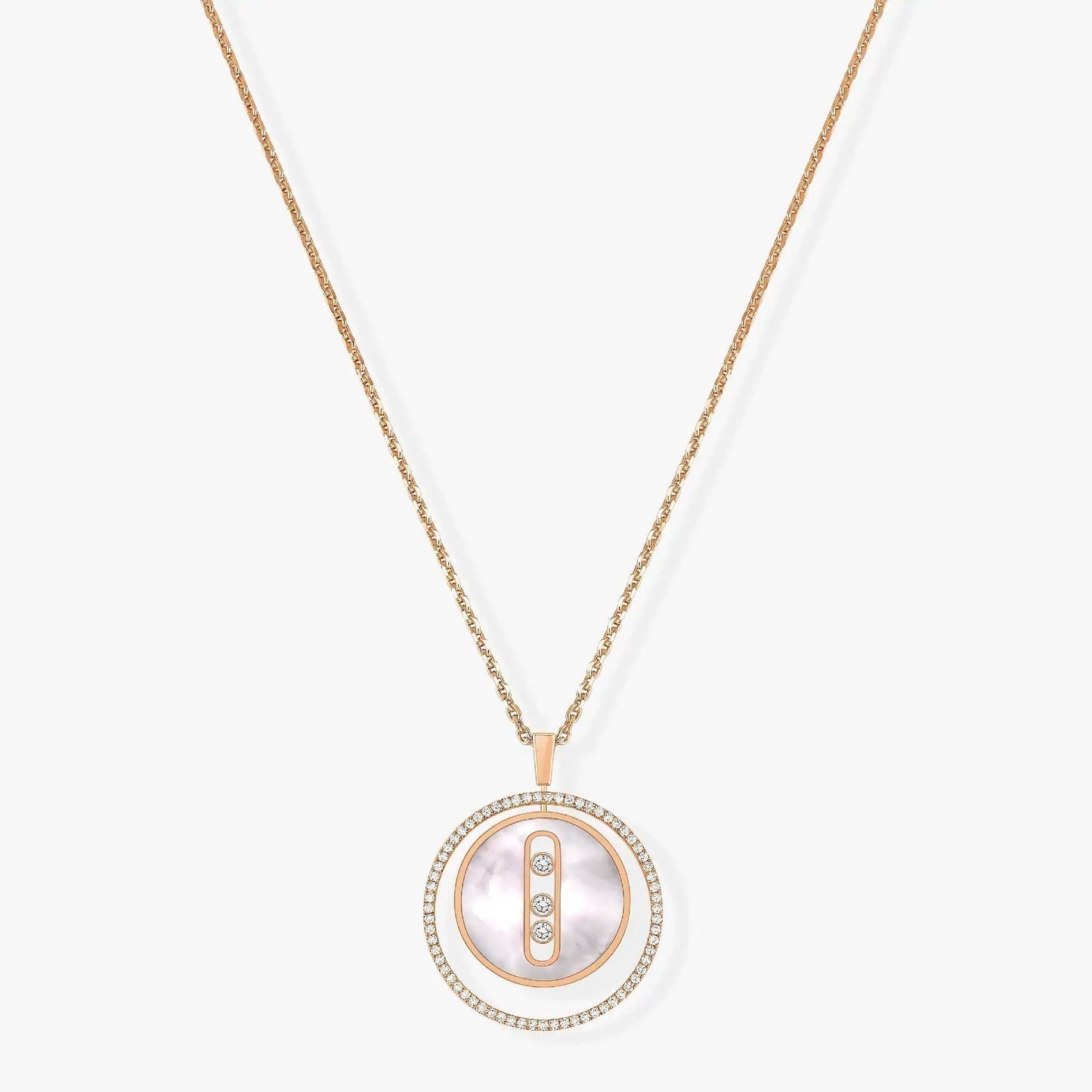 [GALE]LUCKY MOVE MM NACRE BLANCHE DIAMOND NECKLACE