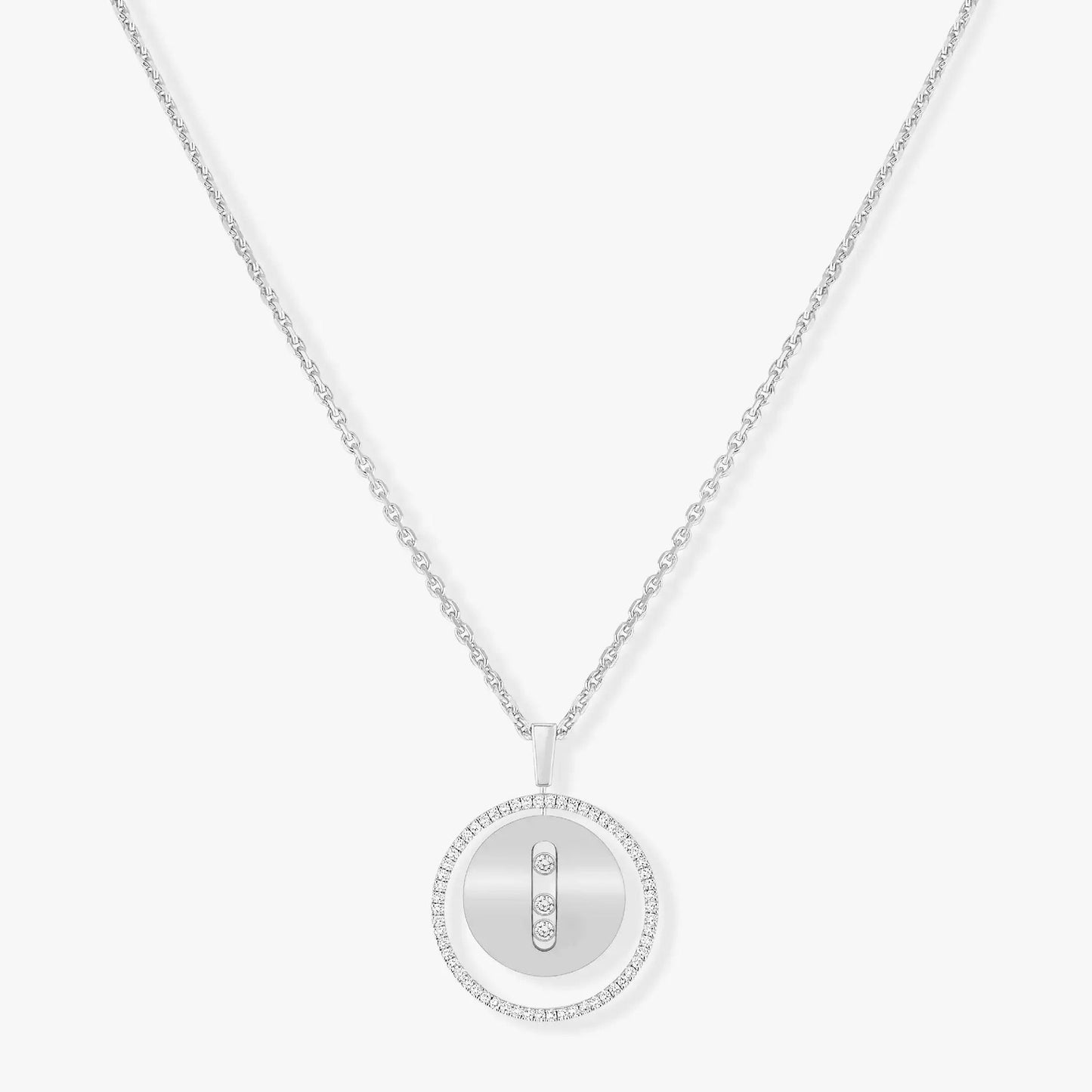 [GALE]LUCKY MOVE MM SILVER DIAMOND NECKLACE