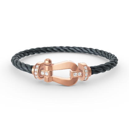 [GALE]FORCE LARGE HORSESHOE HALF DIAMOND BRACELET ROSE GOLD