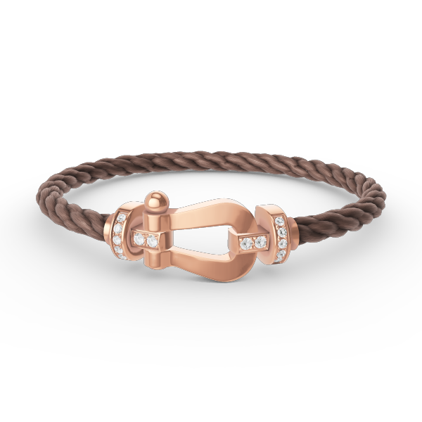 [GALE]FORCE LARGE HORSESHOE HALF DIAMOND BRACELET ROSE GOLD