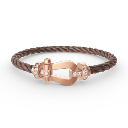 [GALE]FORCE LARGE HORSESHOE HALF DIAMOND BRACELET ROSE GOLD