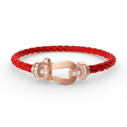 [GALE]FORCE LARGE HORSESHOE HALF DIAMOND BRACELET ROSE GOLD