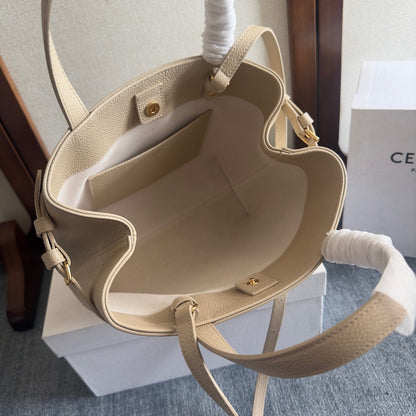 MINI CABAS ANAÏS CUIR TRIOMPHE 20 IN BEIGE GRAINED CALFSKIN